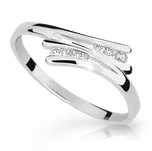 Klasický zlatý zásnubní prsten DF 1950 se zirkony