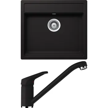 Granitový dřez Set Schock S21-1 (dřez Nemo N-100 Nero + baterie Cosmo Nero)