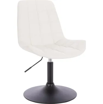Křeslo Otočné křeslo ekokůže Voss na černém talíři - bílé