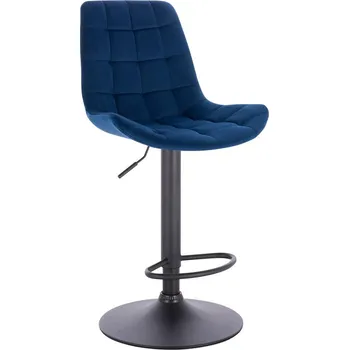 Barová židle Barová židle Voss velur na černém talíři - modré