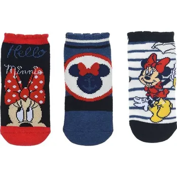 Trojbalení ponožek pro miminka Minnie Mouse - černá/modrá/bílá Velikost: 50/68