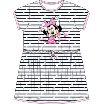Dívčí šaty Minnie Mouse - licence Dívčí šaty - Minnie Mouse 5223A107, bílá / proužek Barva: Bílá, Velikost: 122