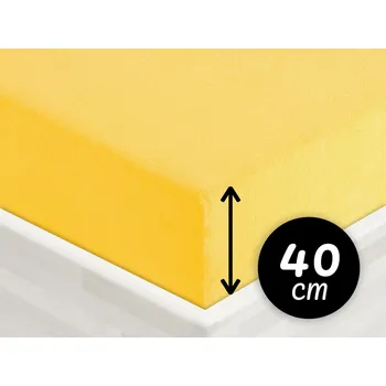Prostěradlo Froté napínací prostěradlo na extra vysokou matraci FR-003 Žluté 90 x 200 - výška 40 cm