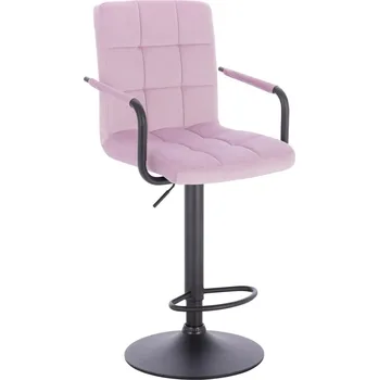 Barová židle Barová židle Bergen velur vřesové základna černá