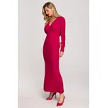 Dlouhé kimono šaty večerní s výstřihem K143 Barva: Fialová, Velikost: M