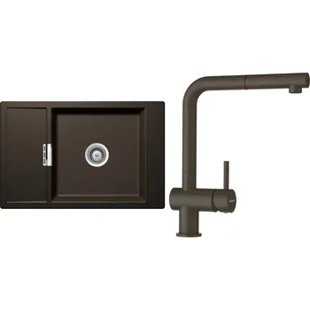 Kuchyňský dřez Set Schock S4-2 (dřez Mono D-100XS Bronze + baterie Epos.120 Bronze)