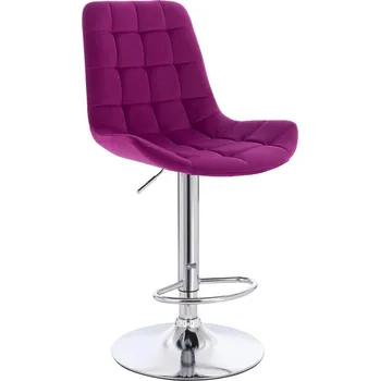 Barová židle Barová židle Voss velur na stříbrném talíři - fuchsie