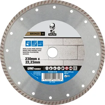 Řezný kotouč Diamantový kotouč ATLAS UNIVERSAL TURBO 230x3,2x22,23