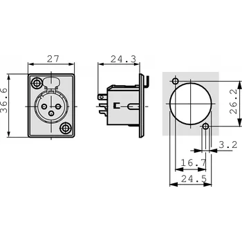Elektrická zásuvka Neutrik XLR Zdířková zásuvka pro montáž na panel 3 N/A P Pájecí Připojení Poniklovaná