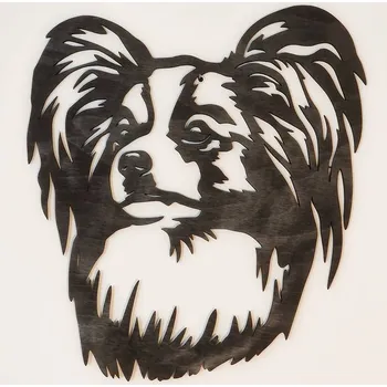 Obraz Pes Papilon obraz Světle hnědá lazura