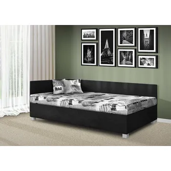 Postel Nabytekmorava Čalouněná, polohovací válenda KOLORADO nosnost: zvýšená nosnost 120 kg, Barva potahu: černá / Mega 046NY