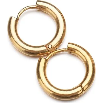 Náušnice B-TOP Náušnice z nerezové oceli kroužky - zlatá Velikost kroužku: 8 mm