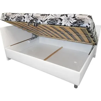 Postel Jednolůžko SÁRA | 110x200 cm | LEVÁ | pevný rošt boční výklop | VÝBĚR POTAHU A MATRACE | z ČR