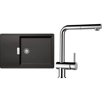 Granitový dřez Set Schock S14-9 (dřez Tia D-100LS Stone + baterie Epos.120 Chrom)