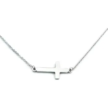 Náhrdelník Dámský řetízek s křížkem 2,8 cm - silver z chirurgické oceli S113224050
