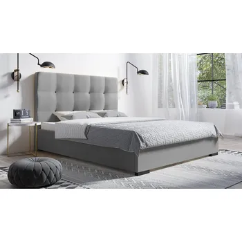 Postel Eka Čalouněná postel Kanary 140x200 cm Barva látky Trinity: (2314) Šedá, Úložný prostor: Bez úložného prostoru