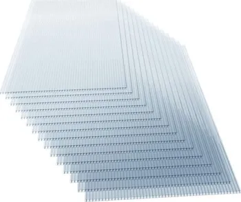 Příslušenství pro skleník Náhradní plastová průhledná deska na skleník polykarbonátová 4 mm 121 x 60,5 cm 15 ks