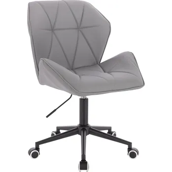 Křeslo Otočné křeslo ekokůže Horten XL na černé podstavě s kolečky - šedé