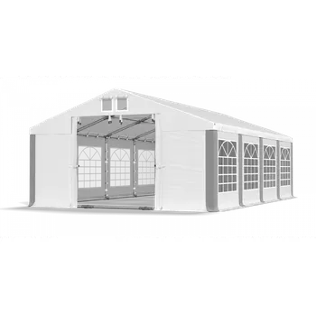 Zahradní stavba Párty stan 4x30x2m střecha PVC 620g/m2 boky PVC 620g/m2 konstrukce LÉTO PLUS Bílá Bílá Šedá