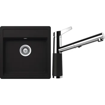 Kuchyňský dřez Set Schock S23-7 (dřez Nemo N-100S Onyx + baterie SC-510.120 Onyx)