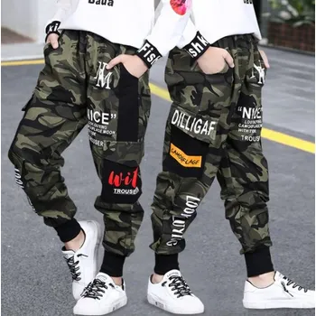 Chlapecké kalhoty HIP HOP kapsáčové kalhoty pro chlapce 4-16 let Barva: maskáčové, Velikost: 110 (3-4 roky)