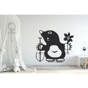 Samolepící dekorace Lepy.cz Samolepka na zeď Krteček Velikost (šířka x výška): 40x34cm, Barevná varianta: Černá