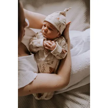 Kojenecká čepice Dětské čepice 0-2 měsíce - sada dvou kusů Bohemian Sand/Bohemian Botanic