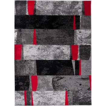 Koberec Moderní koberec Jawa - obdélníky 6 - černý/červený Rozměr koberce: 140x190 cm