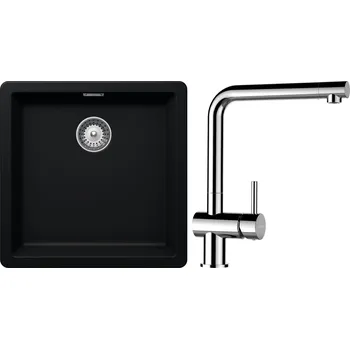 Granitový dřez Set Schock S11-12 (dřez Greenwich N-100 Puro + baterie Epos Chrom)