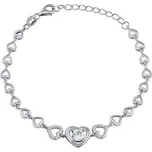 Stříbrný srdíčkový náramek Melissa s čirými Brilliance Zirconia JJJ0680B