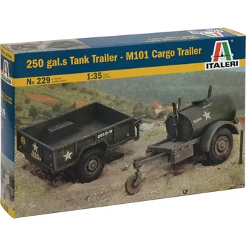 Plastikový model Plastikový model vojenské techniky Italeri 0229 250 GAL.S TANK TRAILER - M101 CARGO TRAILER (1:35)