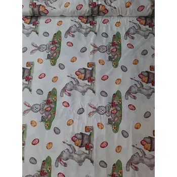 BAVLNĚNÁ LÁTKA š.240cm VELIKONOČNÍ ZAJÍC č.2