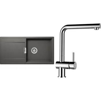 Granitový dřez Set Schock S9-8 (dřez Mono D-100L Silverstone + baterie Epos Chrom)