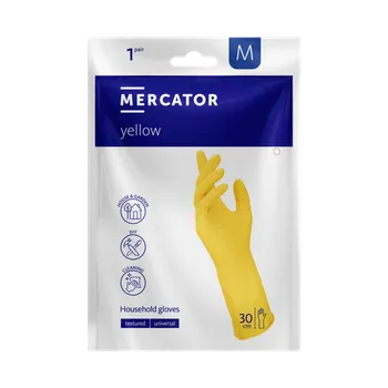 Vyšetřovací rukavice Ochranné pracovní latexové rukavice Mercator Yellow 2 ks M