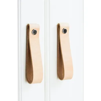 Nábytkové kování In-Design Nábytková kožená knopka NATURE velká, přírodní kůže