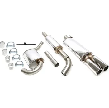 Autodíl TA Technix sportovní nerezový catback výfuk VW Golf III GTi 2.0 16V (1H, 91-97), 2x 80 mm rovná nerezová koncovka s pertlem