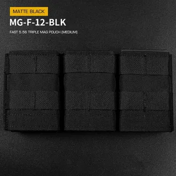 Wosport FAST type Triple MOLLE sumka na 5.56 zásobníky M4/M16, střední - černá