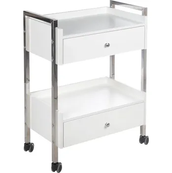 Pojízdný kosmetický odkladač se zásuvkami BD-6004 - bílý