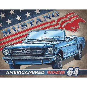 Plechová cedule Plechová cedule Ford Mustang American Bred 32 cm x 40 cm