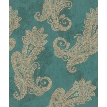 Tapeta Vliesová tapeta tyrkysová - orientální, etno 746457 / Tapety na zeď Indian style (0,53 x 10,05 m) Rasch