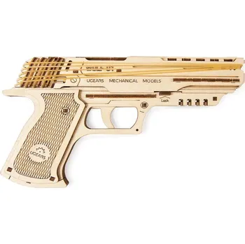 Hračka Ugears 3D dřevěné mechanické puzzle Wolf-01 Pistol