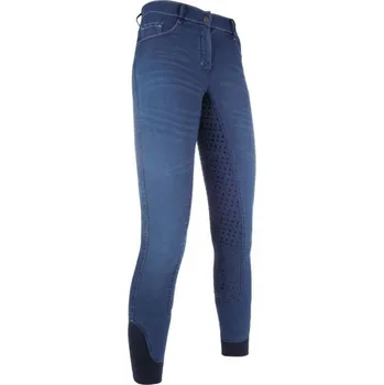 Jezdecké kalhoty HKM Rajtky Summer Denim HKM, prodloužené, s gripem, jeans blue 38
