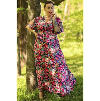 Dámské šaty Dámské šaty Karko Karko_Dress_SB842_Multicolour Karko černá | krémová | tmavě červená | fuchsiová | vícebarevná 2032363
