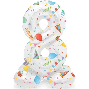 Folat Balónek fóliový číslo 8 samostojné Veselá party 72 cm