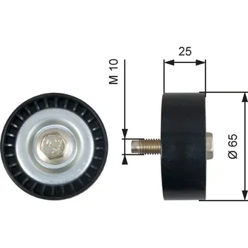 Vratná/vodicí kladka, klínový žebrový řemen GATES T36322