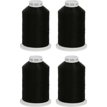 Nit Ariadna Overlocková nit, 4 kusy - černá
