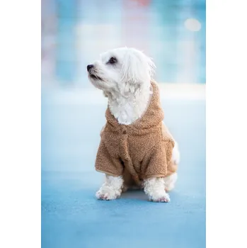 Obleček pro psa Vsepropejska Simon mikina pro psa s kapucí Barva: Béžová, Délka zad (cm): 24, Obvod hrudníku: 36 - 40 cm