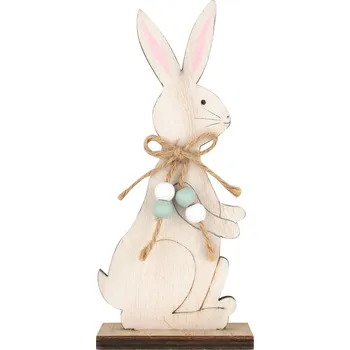 Velikonoční dekorace Zajíc dřevěný na postavení 16,5 cm 7289