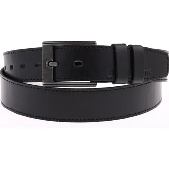 Opasek Pánský kožený opasek Black Hand 128-98 černý Velikost = obvod pasu (cm): 100 cm