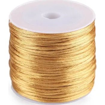 Saténová šňůrka - průměr 1 mm, cca 30 m - zlatá